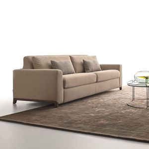 canapé lit / contemporain / en tissu / en cuir