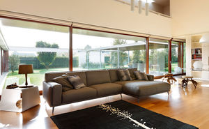 canapé d'angle / modulable / contemporain / en cuir