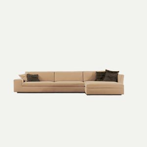 canapé contemporain / en tissu / en cuir / 3 places