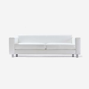 canapé contemporain / en cuir / 3 places / blanc