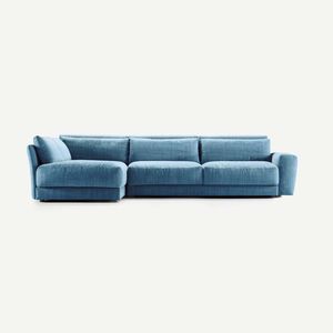 canapé contemporain / en tissu / 3 places / bleu