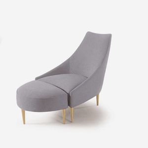 fauteuil contemporain / en tissu / avec repose-pieds