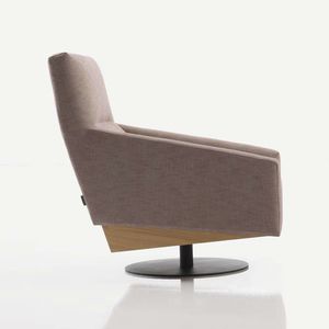 fauteuil contemporain / en tissu / pivotant / avec repose-pieds