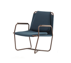 fauteuil contemporain / en métal / luge / gris