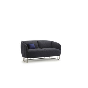 canapé contemporain / en cuir / en tissu / 2 places