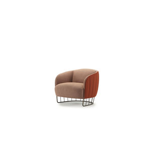 fauteuil contemporain / en métal / en tissu / en cuir