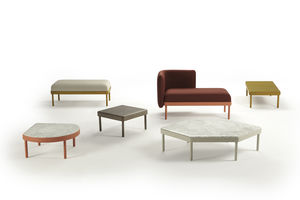 table d'appoint contemporaine / en marbre / en frêne / hexagonale