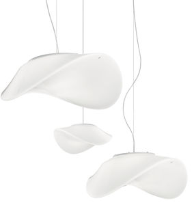 suspension / contemporaine / en verre / blanche