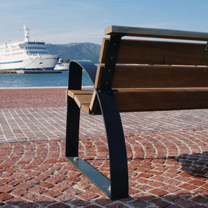 banc public / contemporain / en bois / en métal