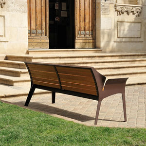 banc public / contemporain / en bois / en métal
