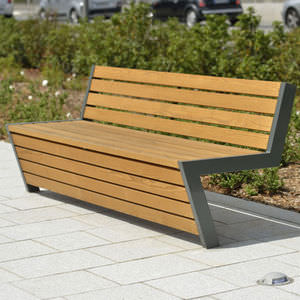 banc public / contemporain / en bois / en métal