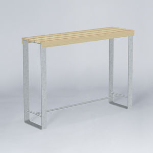 table mange-debout contemporaine / en frêne / en pin / en acier à revêtement par poudre
