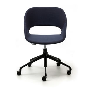 chaise de bureau contemporaine / en tissu / en frêne / en aluminium