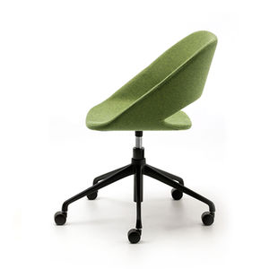 chaise de bureau contemporaine / à roulettes / piètement étoile / tapissée