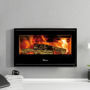 cheminée à bois / contemporaine / à foyer fermé / à encastrer