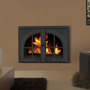 cheminée à bois / traditionnelle / à foyer fermé / à encastrer