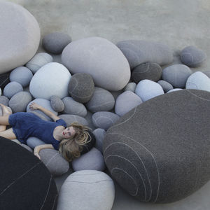 pouf design original / en mousse / en laine / rond