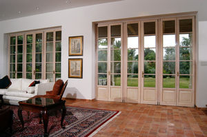 porte-fenêtre battante / en aluminium / en bois / à double vitrage