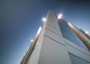 bardage en Corian® / lisse / en panneaux / aspect métal