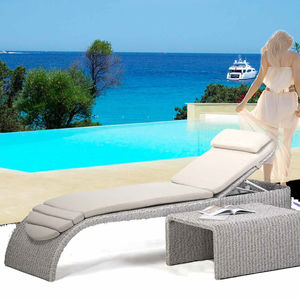 bain de soleil contemporain / en aluminium peint / en résine tressée / de jardin