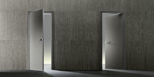 porte d'intérieur / battante / en aluminium / affleurante