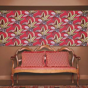 tissu pour rideaux / mural / à fleurs / en coton