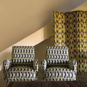 tissu d'ameublement / motif géométrique / en coton / en viscose