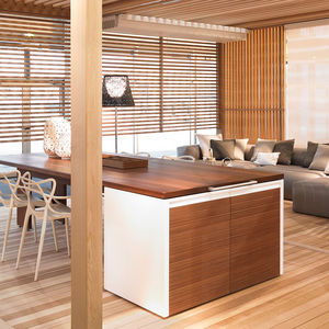 plan de travail en Corian® / en acajou / en cèdre rouge / de cuisine