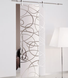 porte d'intérieur / coulissante / en verre / décorative