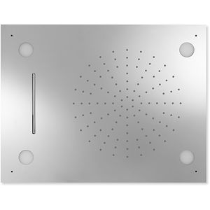 pommeau de douche encastrable au plafond / rectangulaire / pluie / avec chromothérapie
