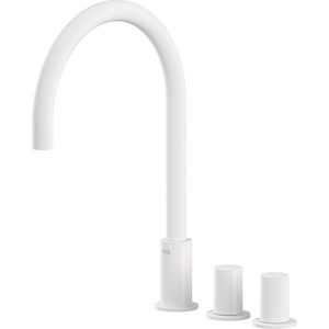 mitigeur pour vasque / en métal chromé / 3 trous
