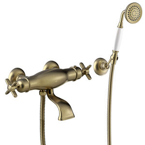 mélangeur de douche / mural / en métal chromé / thermostatique