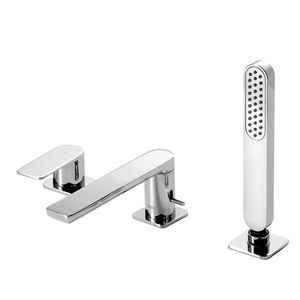 mitigeur de douche / pour baignoire / en métal chromé / 3 trous