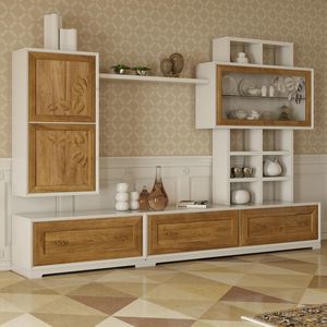 ensemble mural de salon contemporain / en bois