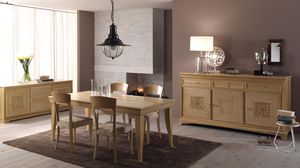 chaise classique / en textile / en bois / en cuir