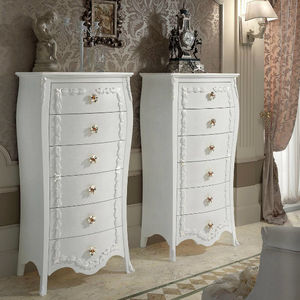 chiffonnier de style / en bois / en bois laqué / blanc