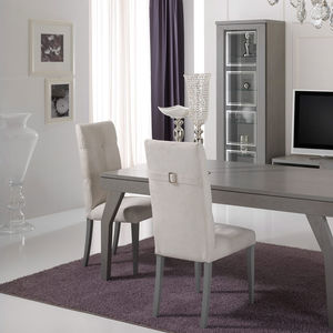 chaise contemporaine / en tissu / en bois / en cuir