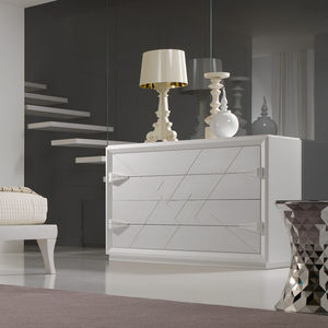 commode contemporaine / en bois / en bois laqué / blanche