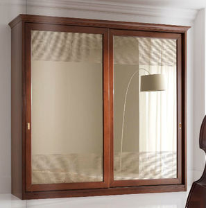 armoire classique / en bois / en bois laqué / à porte coulissante