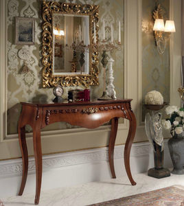 table console / de style / en bois laqué / blanche
