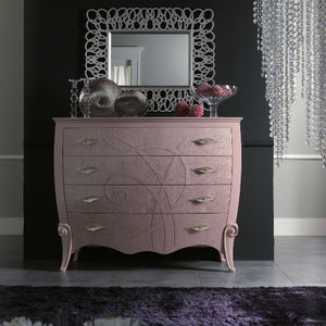 commode contemporaine / en bois / en bois laqué / rose