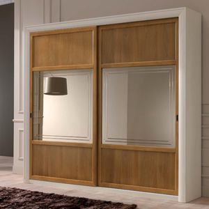 armoire classique / en bois / en bois laqué / à porte coulissante
