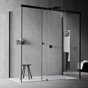 paroi de douche coulissante / en verre