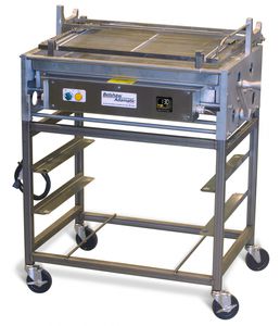table de préparation pour glaçage à beignets / en acier inox / mobile