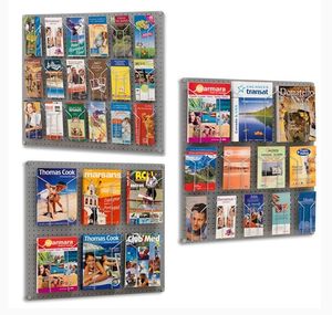 présentoir mural / pour brochures / en métal / pour commerce