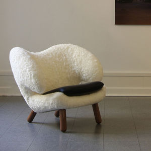 fauteuil contemporain / en toile / en cuir / tapissé