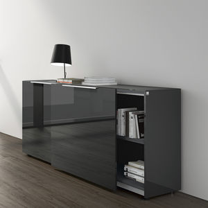 armoire de classement basse / murale / en plaqué bois / stratifiée