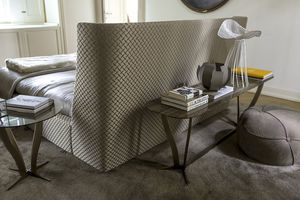 console contemporaine / en métal / en marbre / ovale