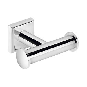 patère contemporaine / en laiton chromé / double / de salle de bain