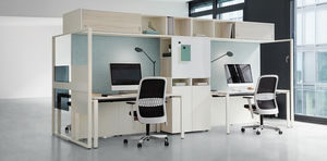 bureau pour open space / en aluminium / en mélaminé / contemporain